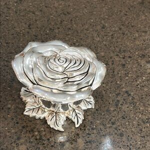 Silver Rose Jewelry Box